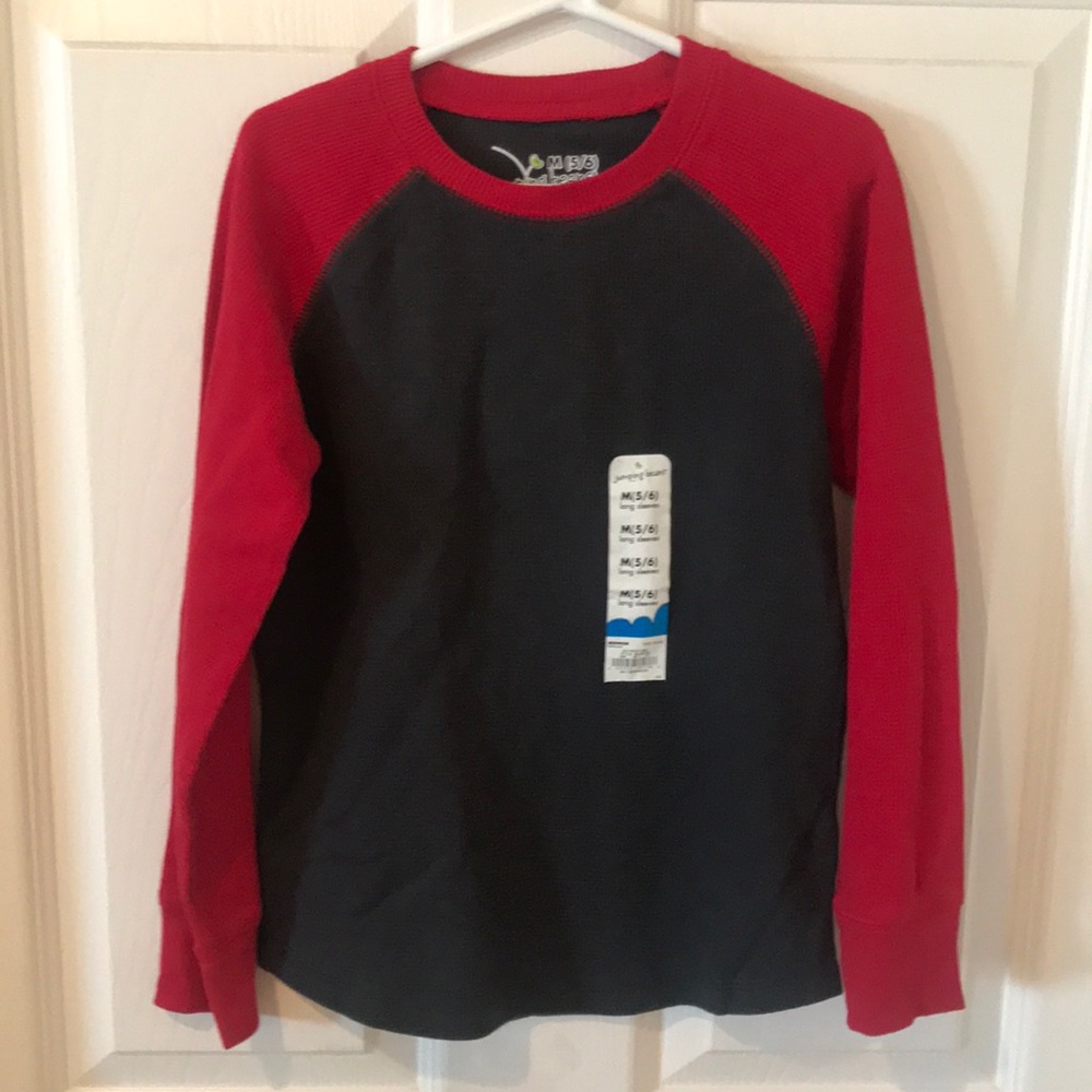 Boys Long Sleeve Shirt (Red and Gray)